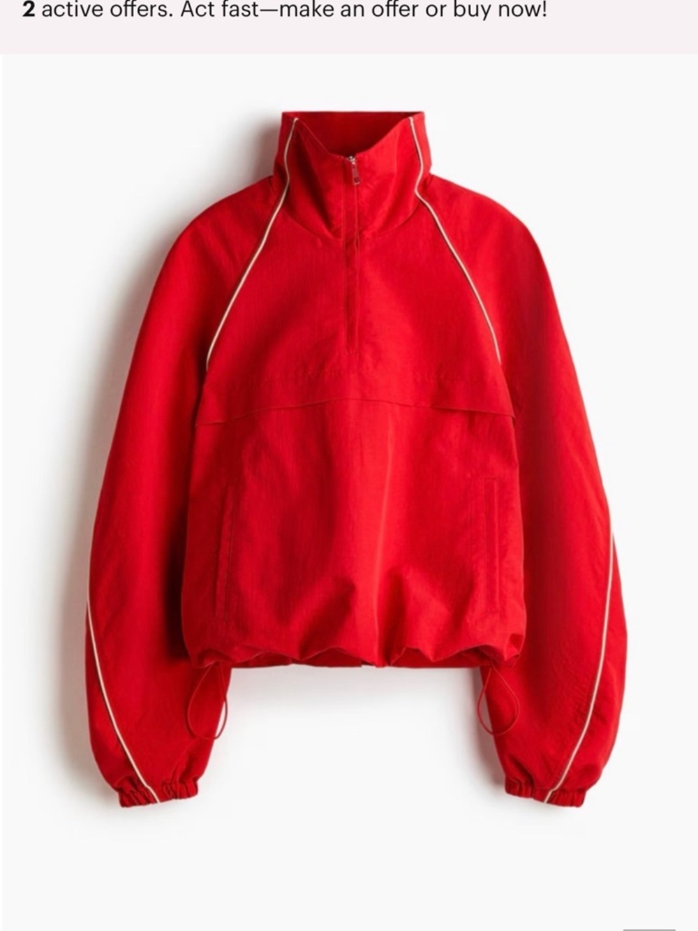 H&M Red OVERSIZED NYLON ANORAK